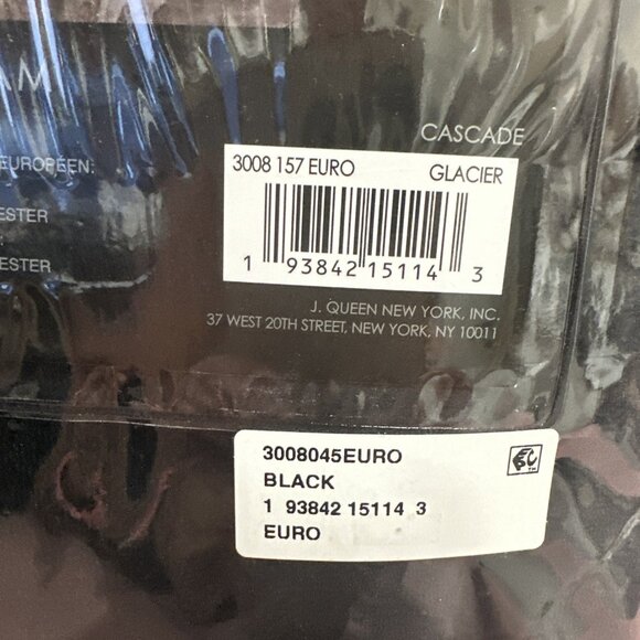 J. Queen New York Cascade Glacier Velvet Euro Sham 26" X 26" Black Blue Gold - Picture 9 of 9